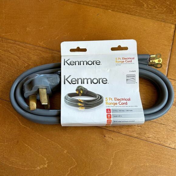 Kenmore # 22 49695 Electrical Range Cord : 5 Foot 3 Wire 50 Amp 250 Volts - Picture 1 of 6